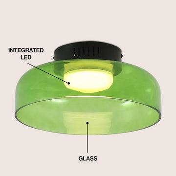 Kalmar 12" Modern Minimalist Iron/Glass Dimmable Integrated LED Flush Mount